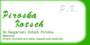 piroska kotsch business card